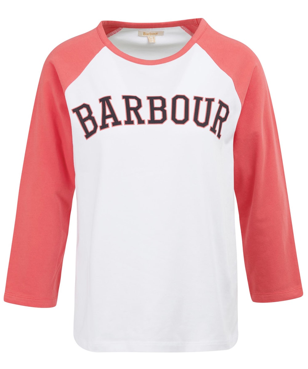 View Womens Barbour Northumberland TShirt White Pink Punch UK 8 information
