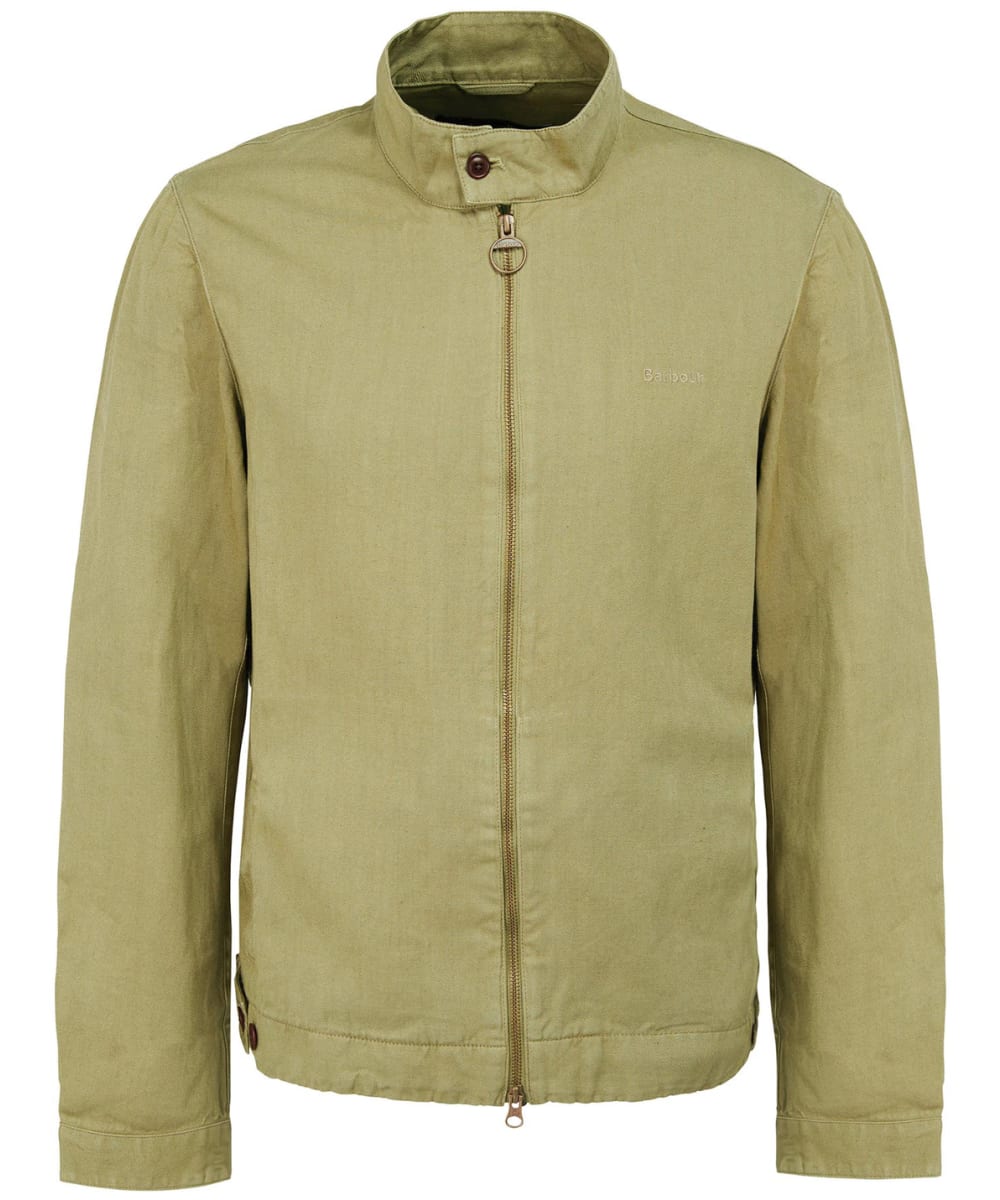 View Mens Barbour Overdyed Harrington Casual Jacket Bleached Olive UK XL information