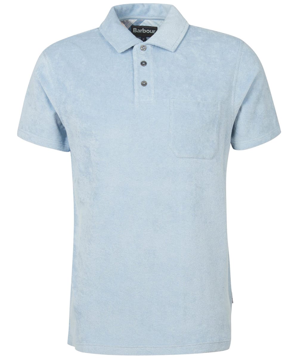 View Mens Barbour Cowes Polo Shirt Powder Blue UK S information