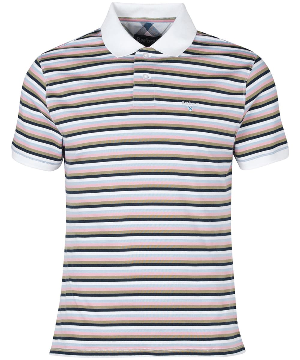 View Mens Barbour Sandown Stripe Polo Shirt White UK M information