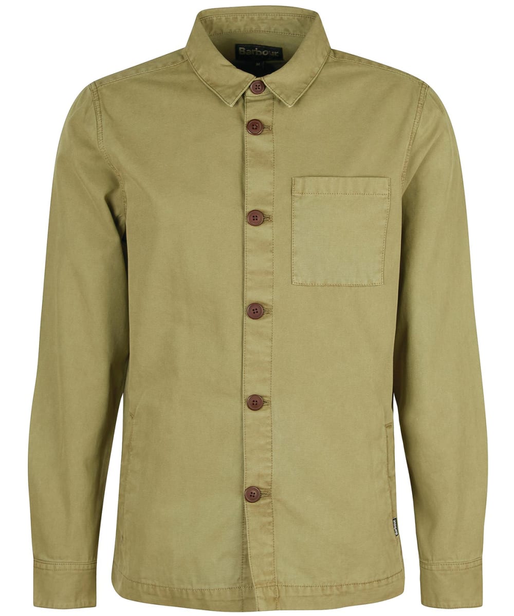 View Mens Barbour Washed Overshirt Bleached Olive UK XXL information