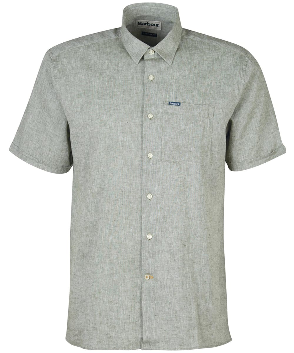 View Mens Barbour Nelson SS Summer Shirt Bleached Olive UK M information