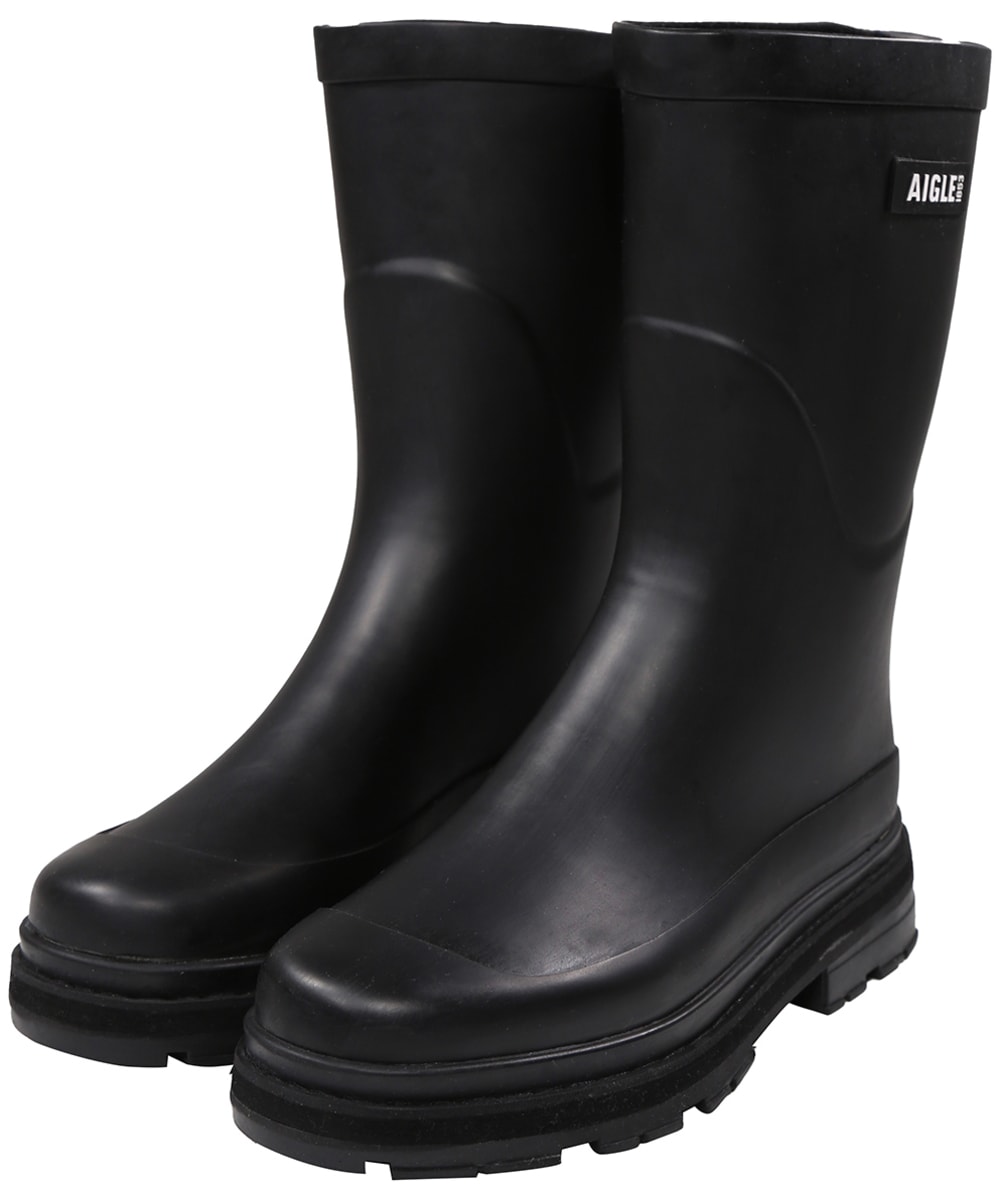 View Womens Aigle Mid Rain Wellington Boots Black UK 5 information