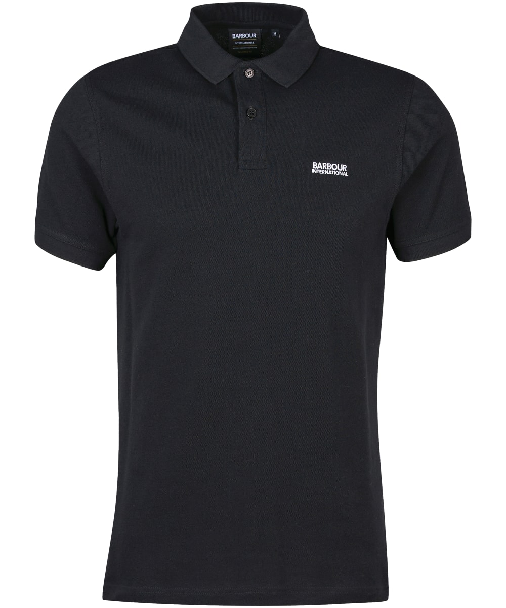 View Mens Barbour International Tourer Pique Polo Shirt Black UK XL information