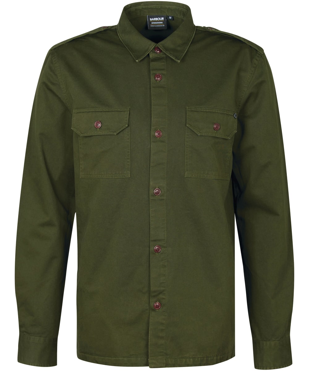 View Mens Barbour International Abbe Overshirt Forest UK L information