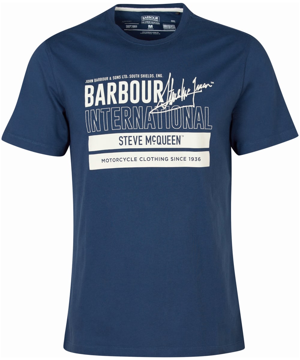 View Mens Barbour International Steve McQueen Barry TShirt Insignia Blue UK XL information