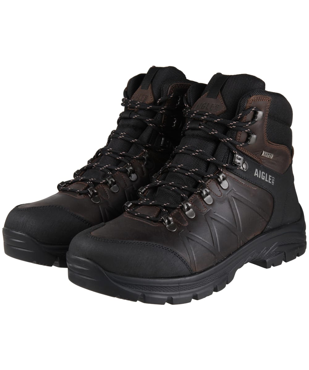 View Mens Aigle Klippe Leather Walking Boots Dark Brown UK 75 information