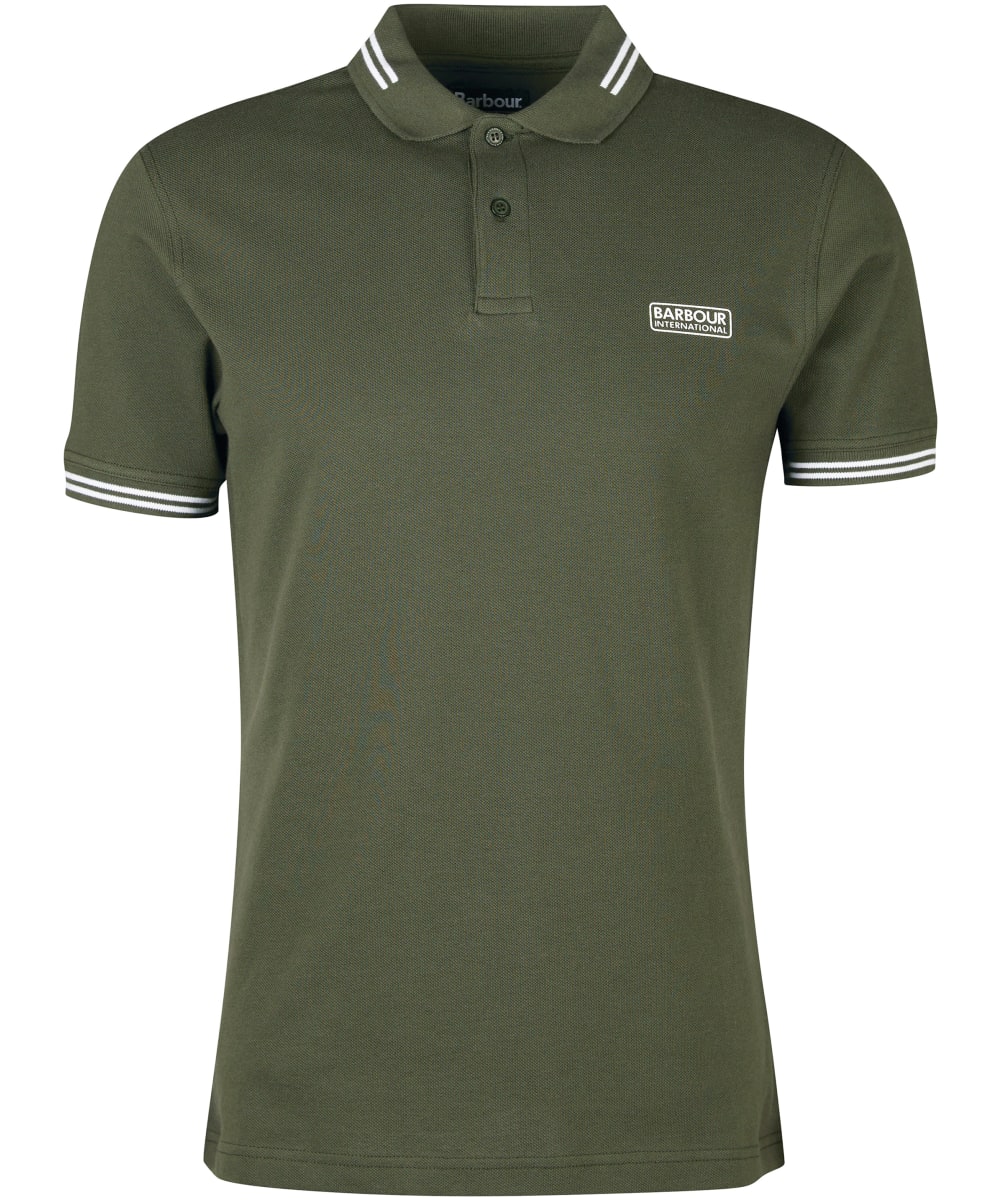 View Mens Barbour International Essential Tipped Polo Shirt Forest UK XXXL information
