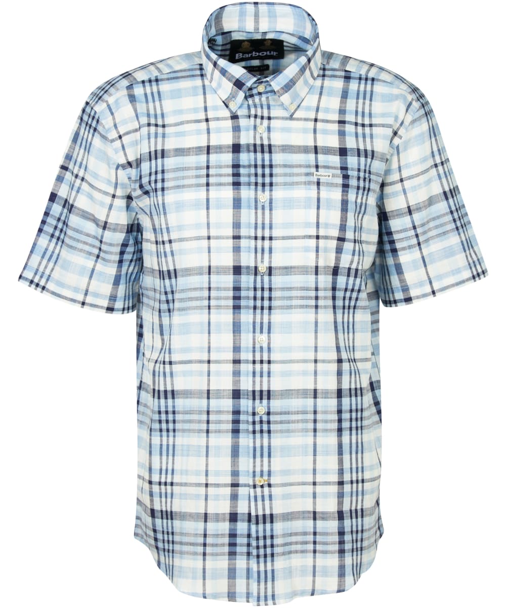 View Mens Barbour Hartley Regular Short Sleeve Shirt Sky UK XL information