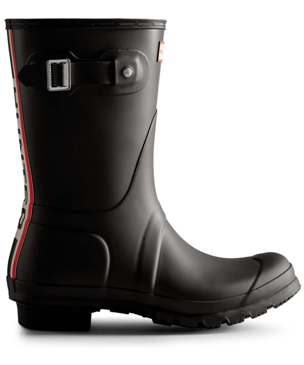 Women s Hunter Short Tri Colour Logo Backstrap Wellington Boots