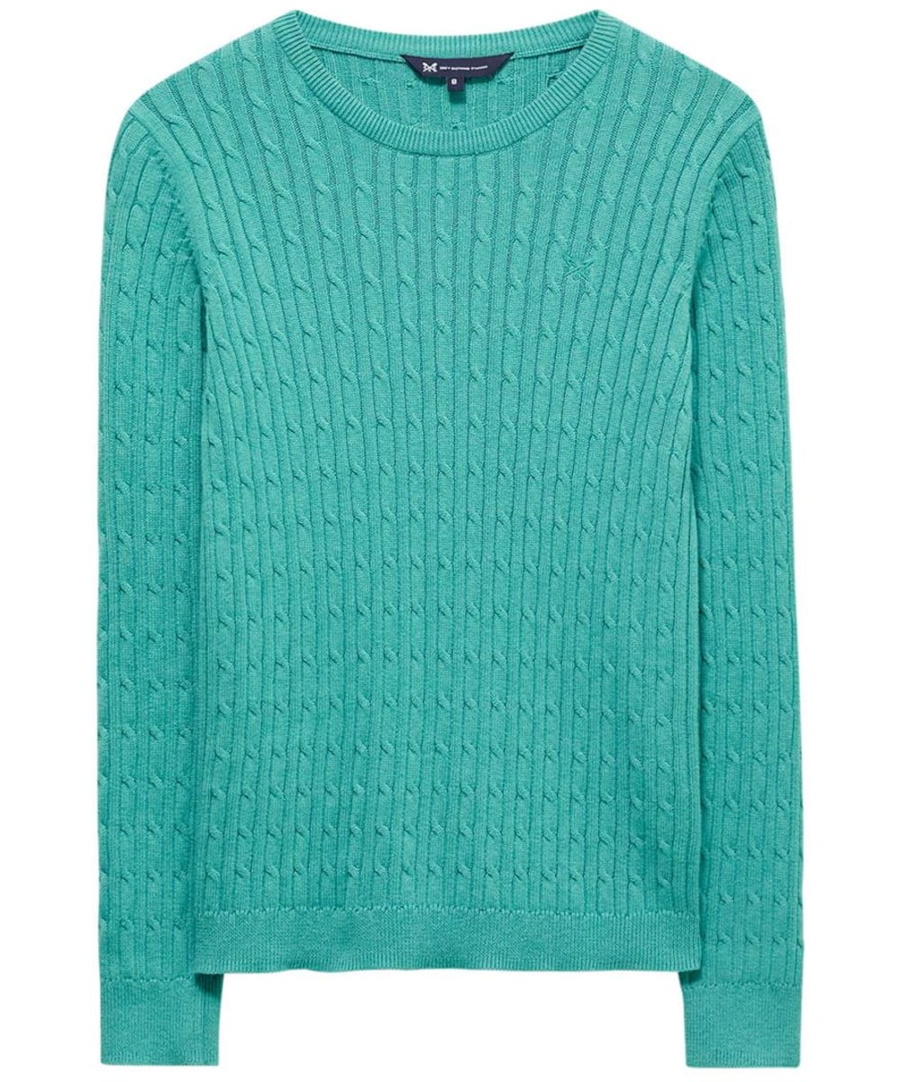 View Womens Crew Clothing Heritage Cable Jumper Aqua UK 10 information