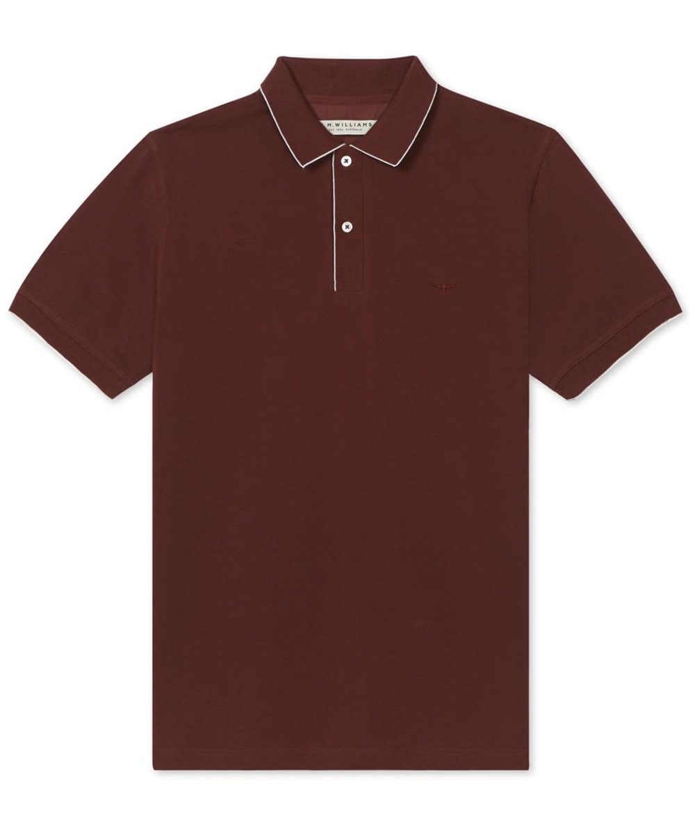View Mens RM Williams Rokewood Short Sleeved Polo Shirt Burgundy UK L information