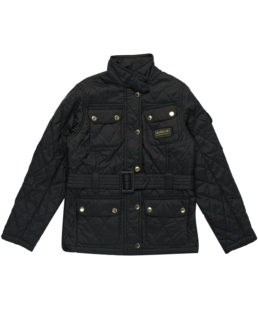 View Girls Barbour International Quilted Jacket 29yrs New Black 89yrs M information