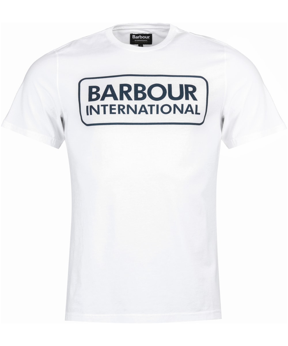 View Mens Barbour International Essential Large Logo TShirt White UK XL information