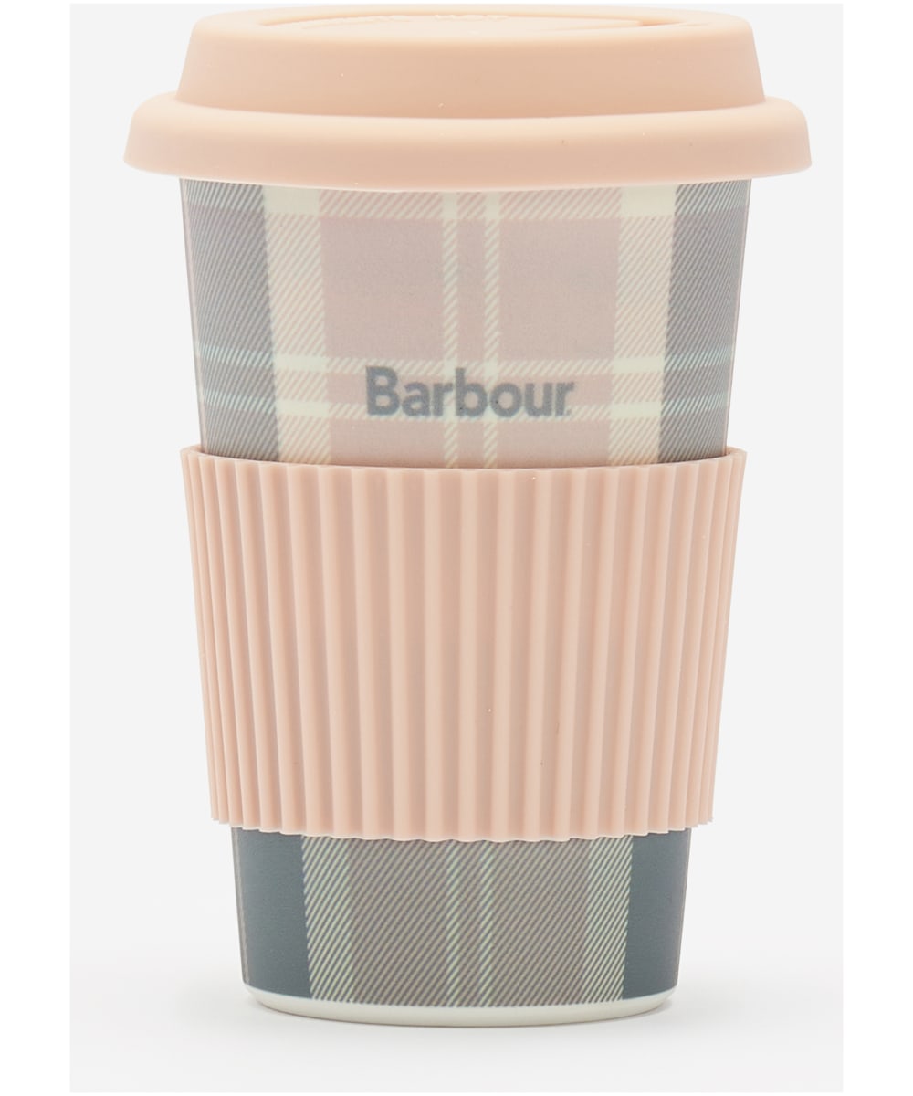 View Barbour Reusable Tartan Travel Mug Pink Grey Tartan One size information