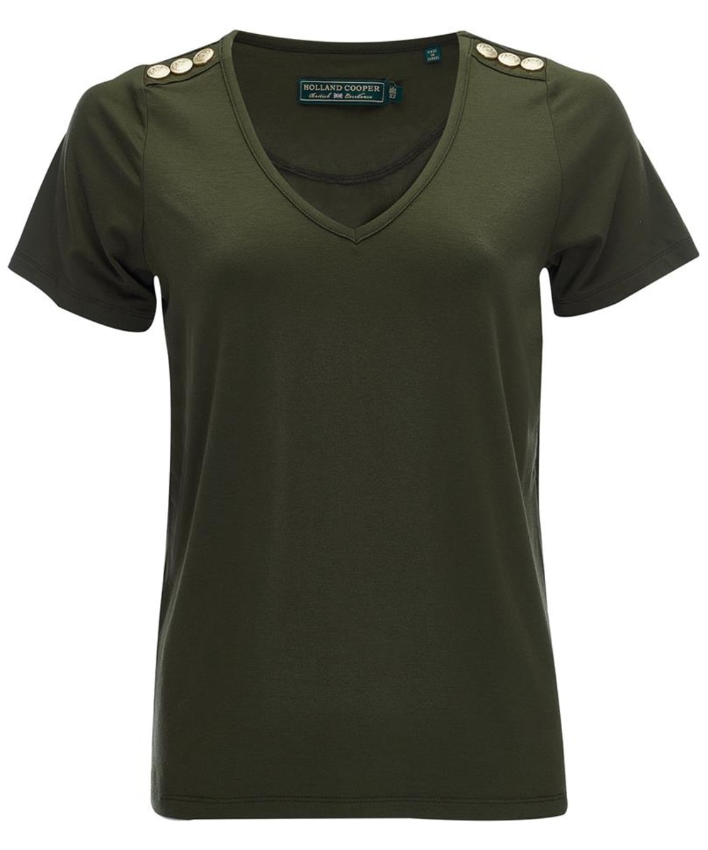 View Womens Holland Cooper VNeck Relaxed TShirt Khaki UK 1012 information