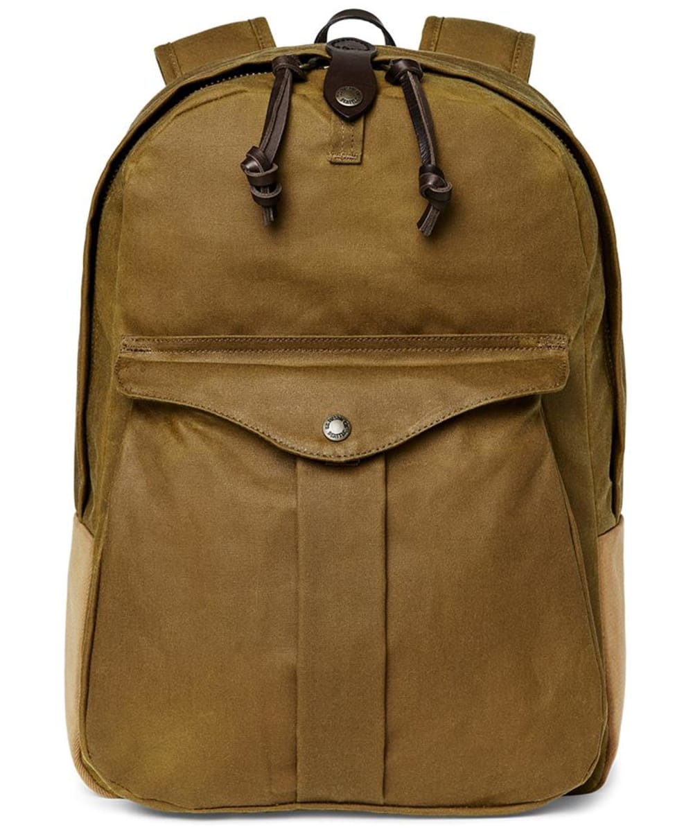 View Filson Journeyman Cotton Oil Cloth Backpack With 15 Laptop Pocket Tan 23L information