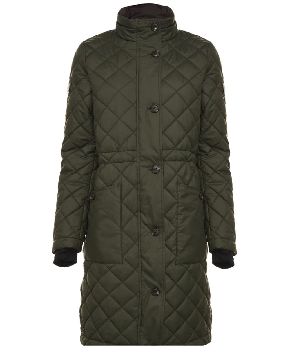 View Womens Holland Cooper Mid Length Painswick Quilted Coat Twilight Khaki UK 1012 information