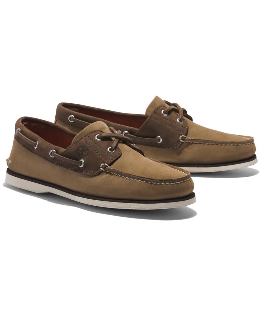 View Mens Timberland Classic Leather Boat Shoes Medium Beige Nubuck UK 105 information