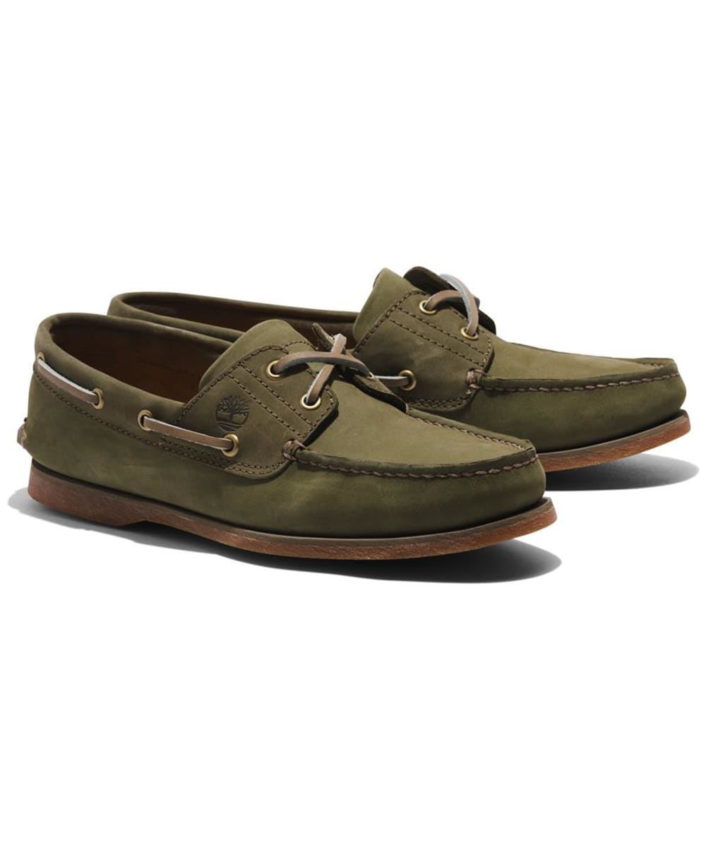 View Mens Timberland Classic Leather Boat Shoes Dark Green Nubuck UK 85 information
