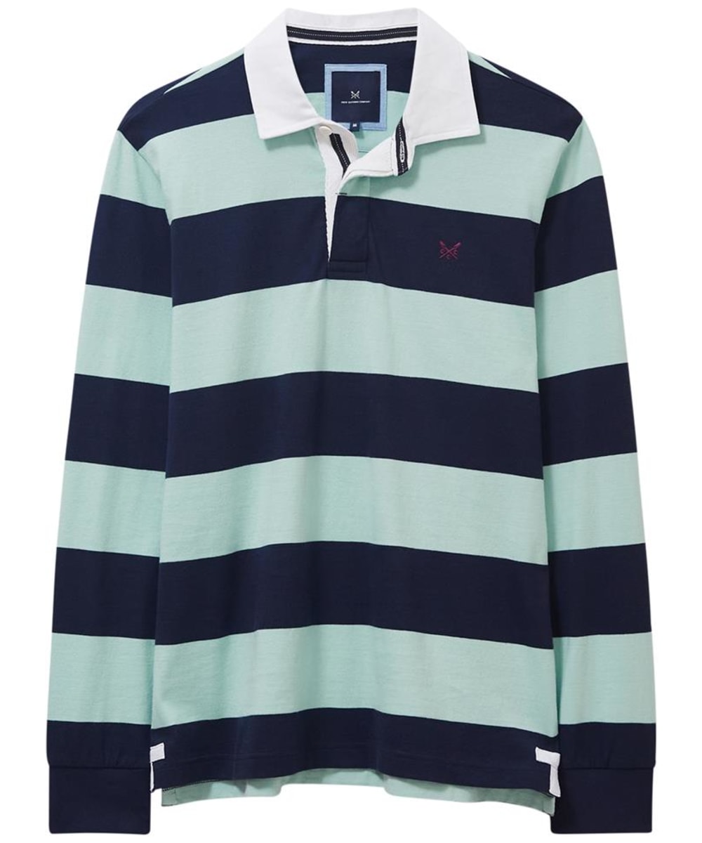 View Mens Crew Clothing Heritage Stripe Rugby Shirt Navy Plume UK S information