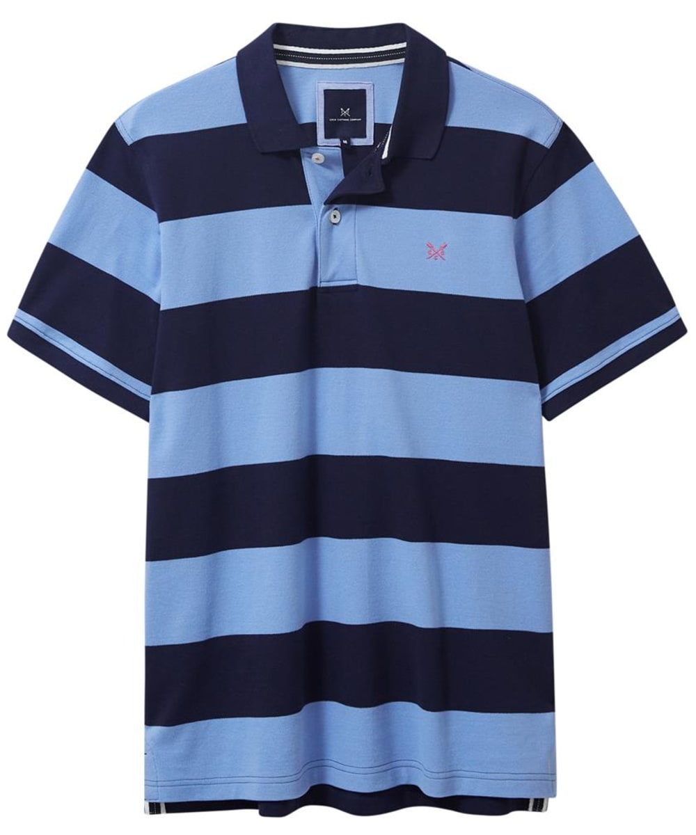 View Mens Crew Clothing Heritage Stripe Polo Della Blue Navy UK L information