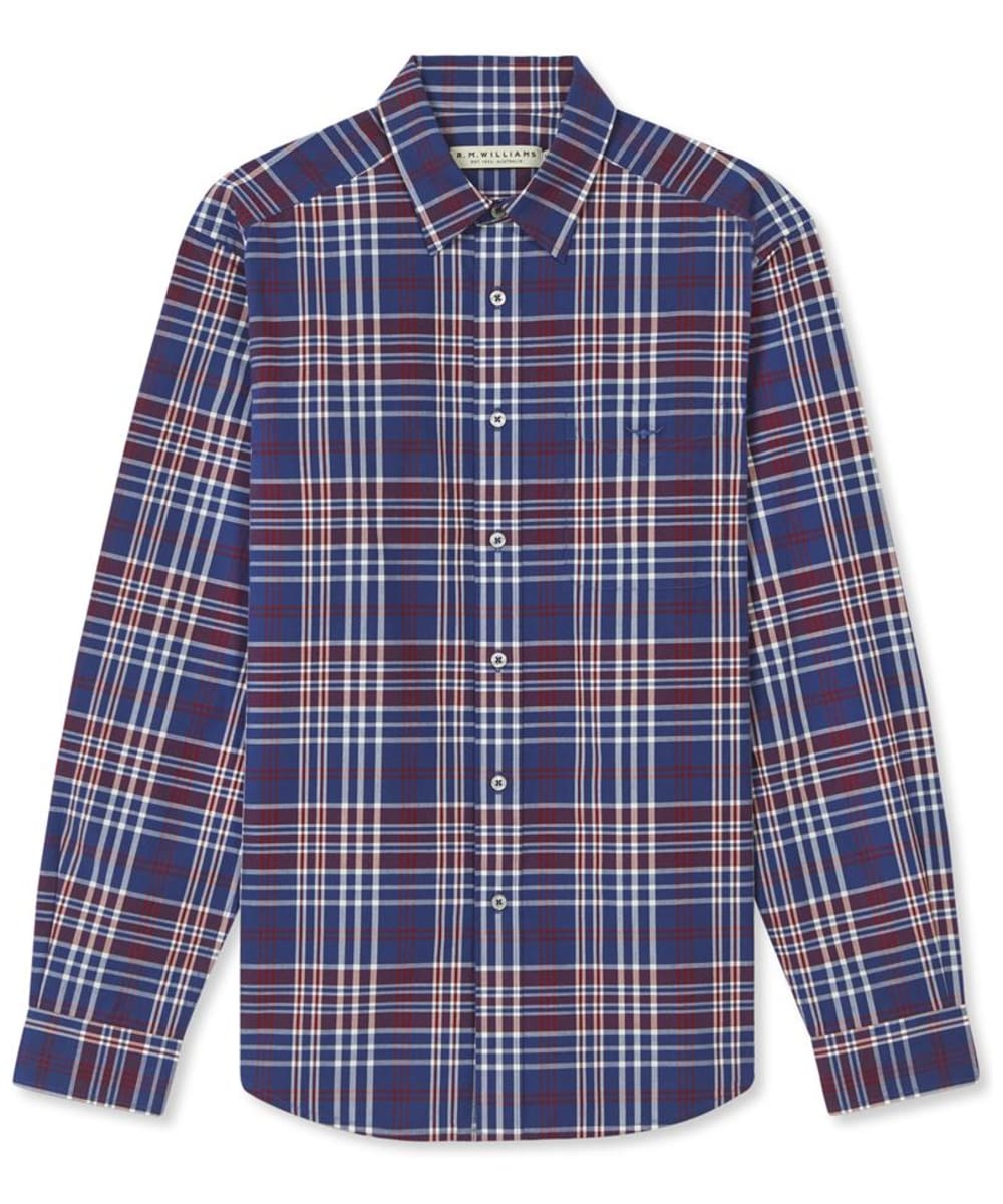 View Mens RM Williams Collins Checked Cotton Shirt Blue White Red UK M information