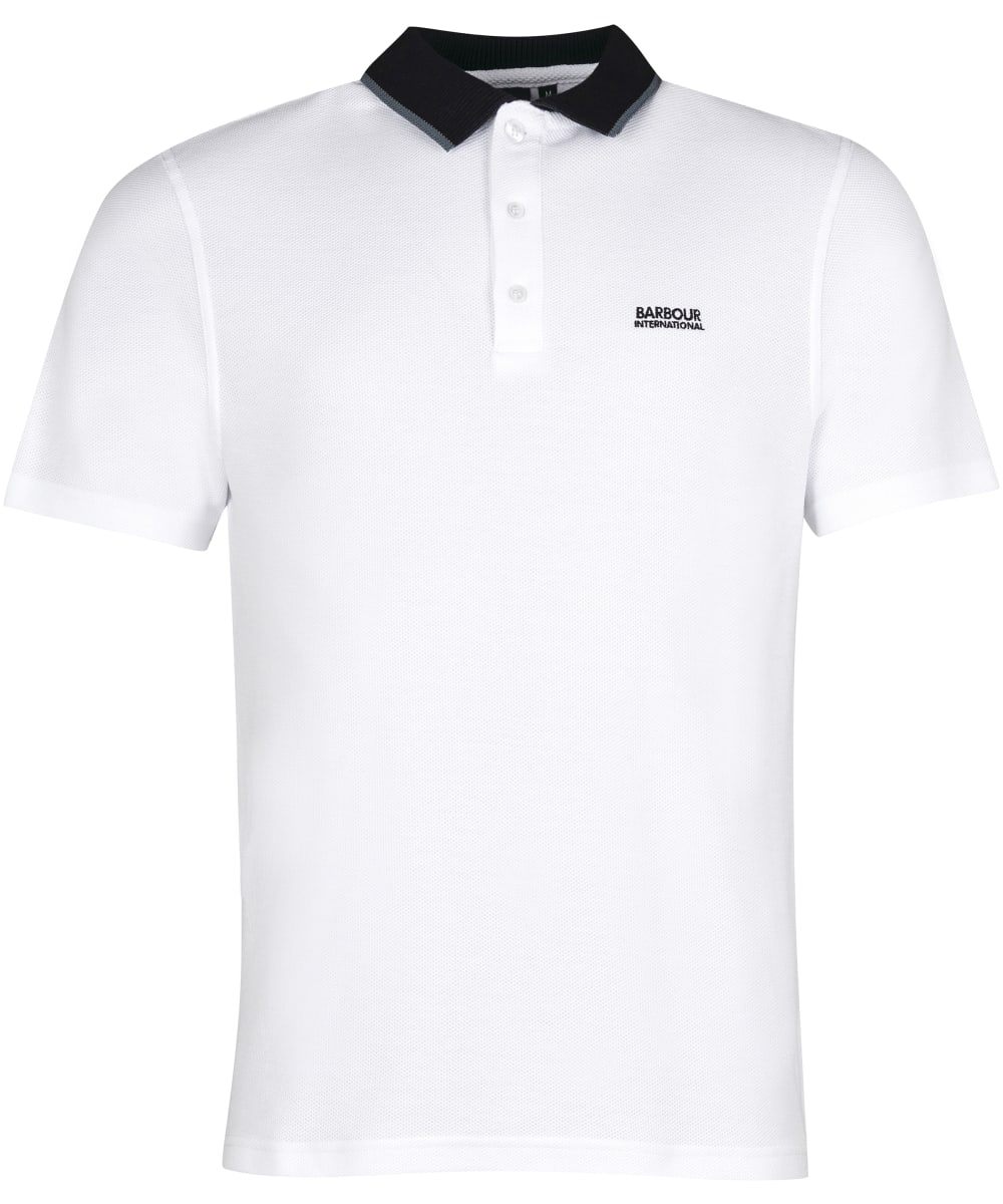 View Mens Barbour International Crosby Polo Shirt White UK L information