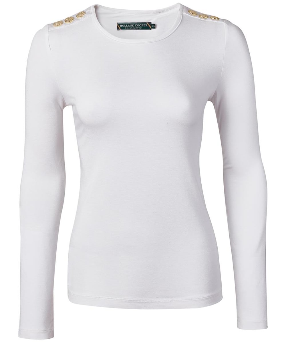 View Womens Holland Cooper Long Sleeve Crew Neck TShirt White UK 1416 information