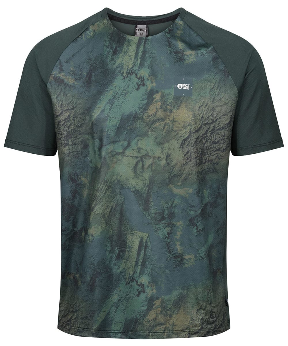 View Mens Picture Osborn Printed Short Sleeved Tech TShirt Geology Green UK S information