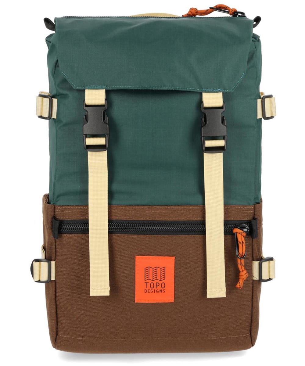 View Topo Designs Rover Pack Classic Bag with Laptop Sleeve Forest Cocoa 20L information