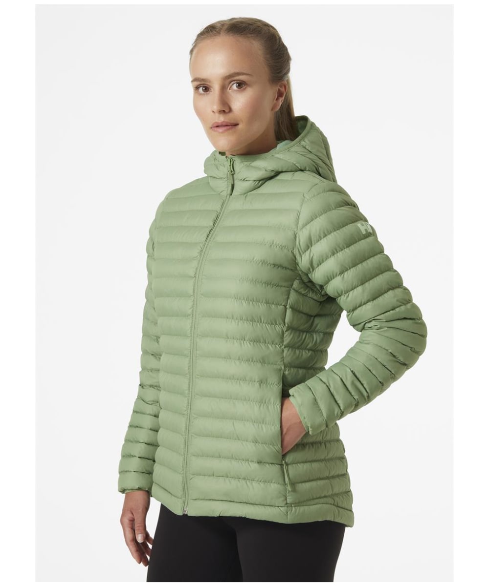 View Womens Helly Hansen Sirdal Hooded Water Repellent Insulator Jacket Jade 20 XS information