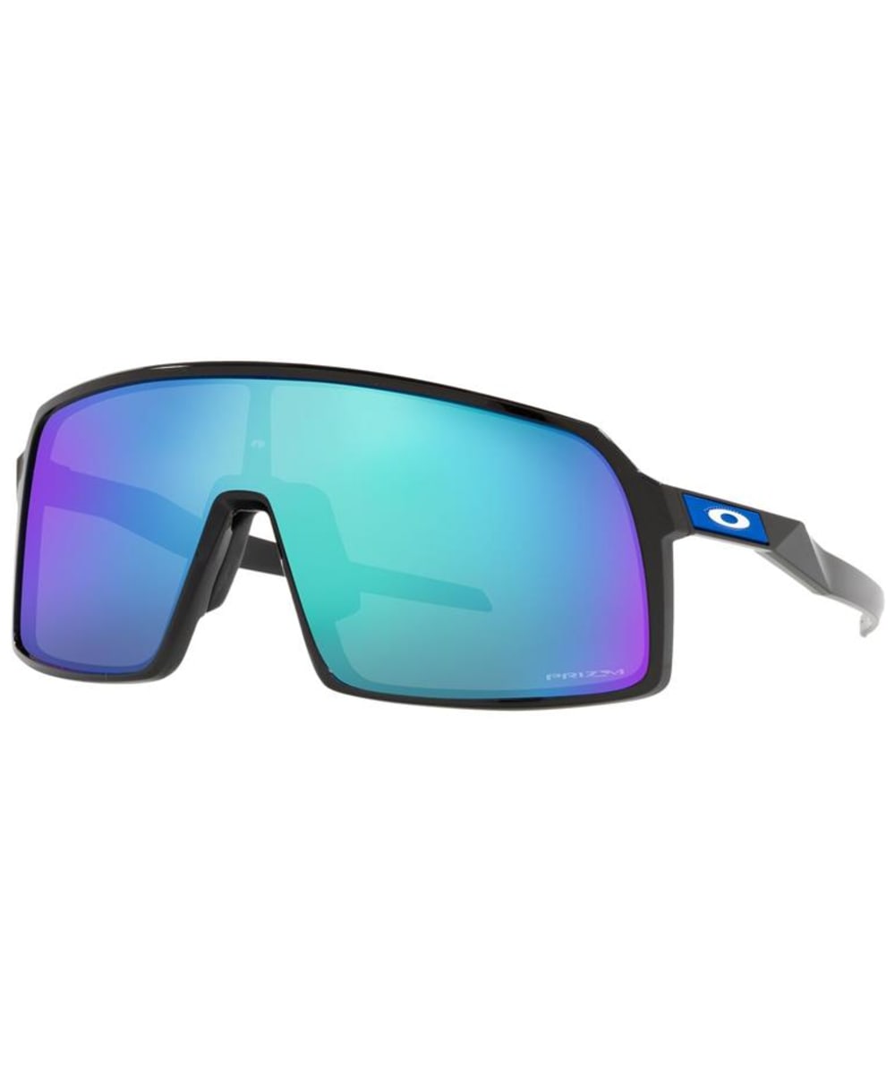 View Oakley Sutro Cycling Sports Sunglasses Prizm Sapphire Lens Polished Black One size information