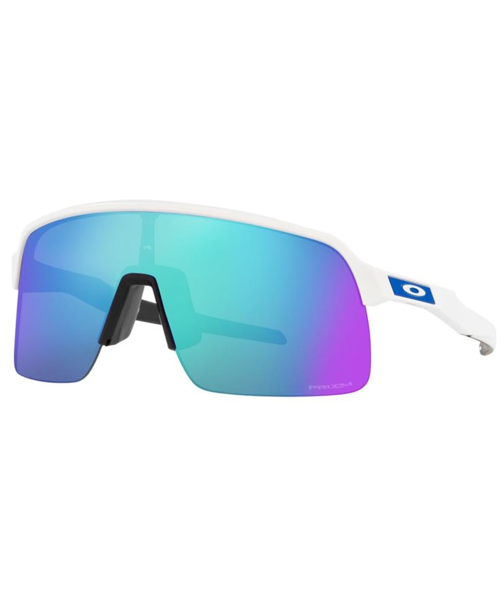 View Oakley Sutro Lite Sports Sunglasses Prizm Sapphire Lens Polished White One size information