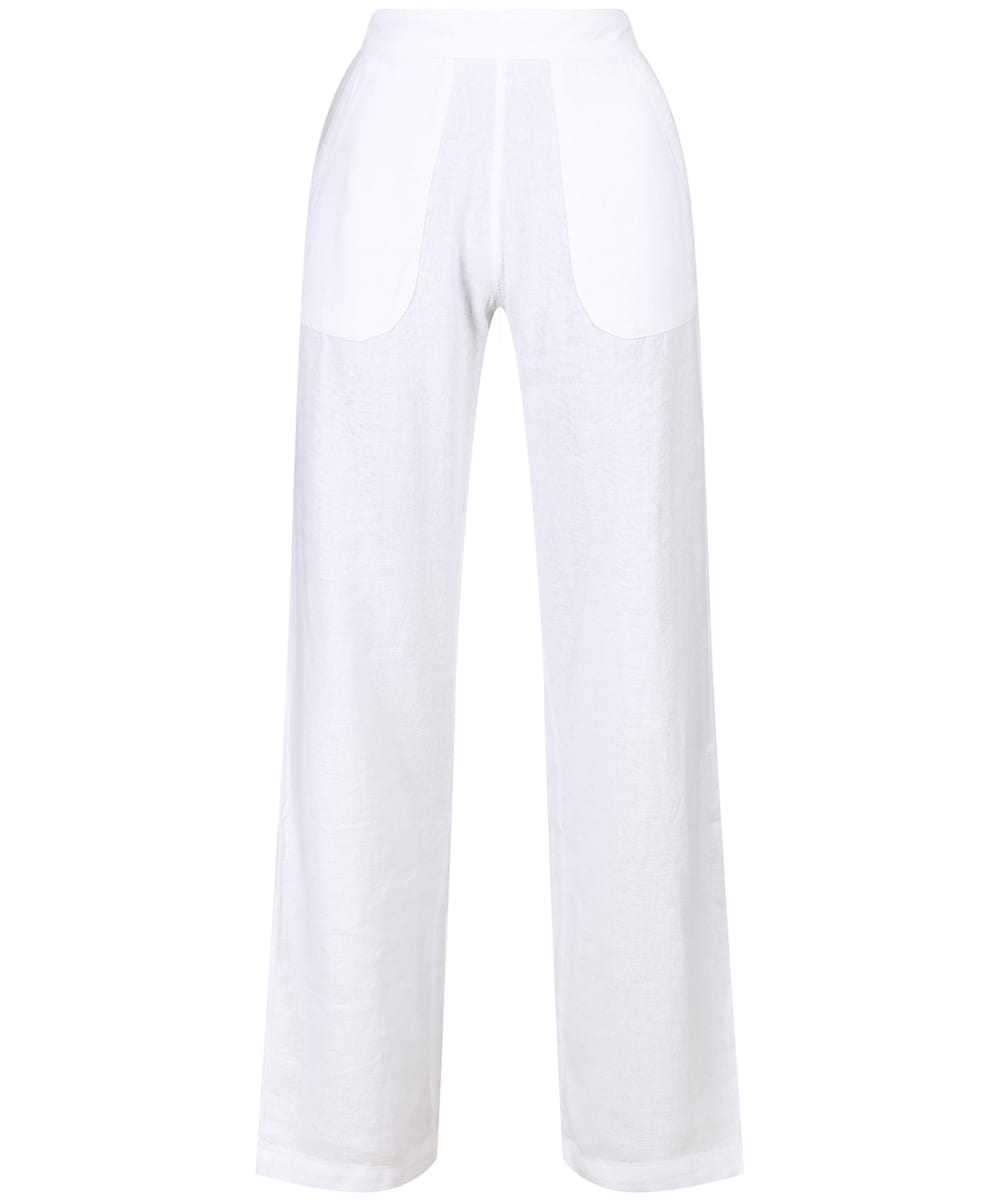 View Womens Lily and Me Classic Linen Trousers White UK 16 information