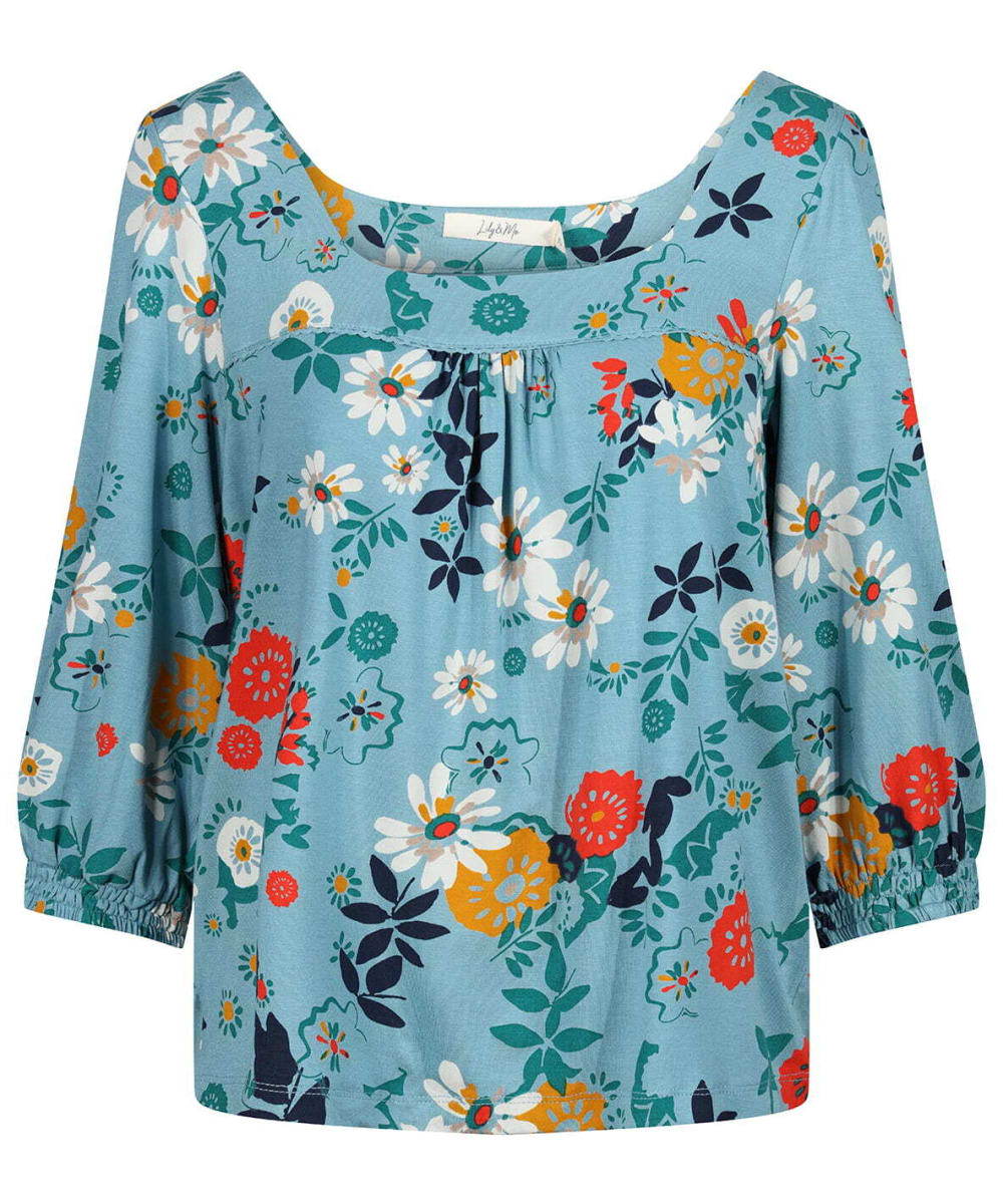 View Womens Lily and Me Poppy Top Duckegg UK 16 information