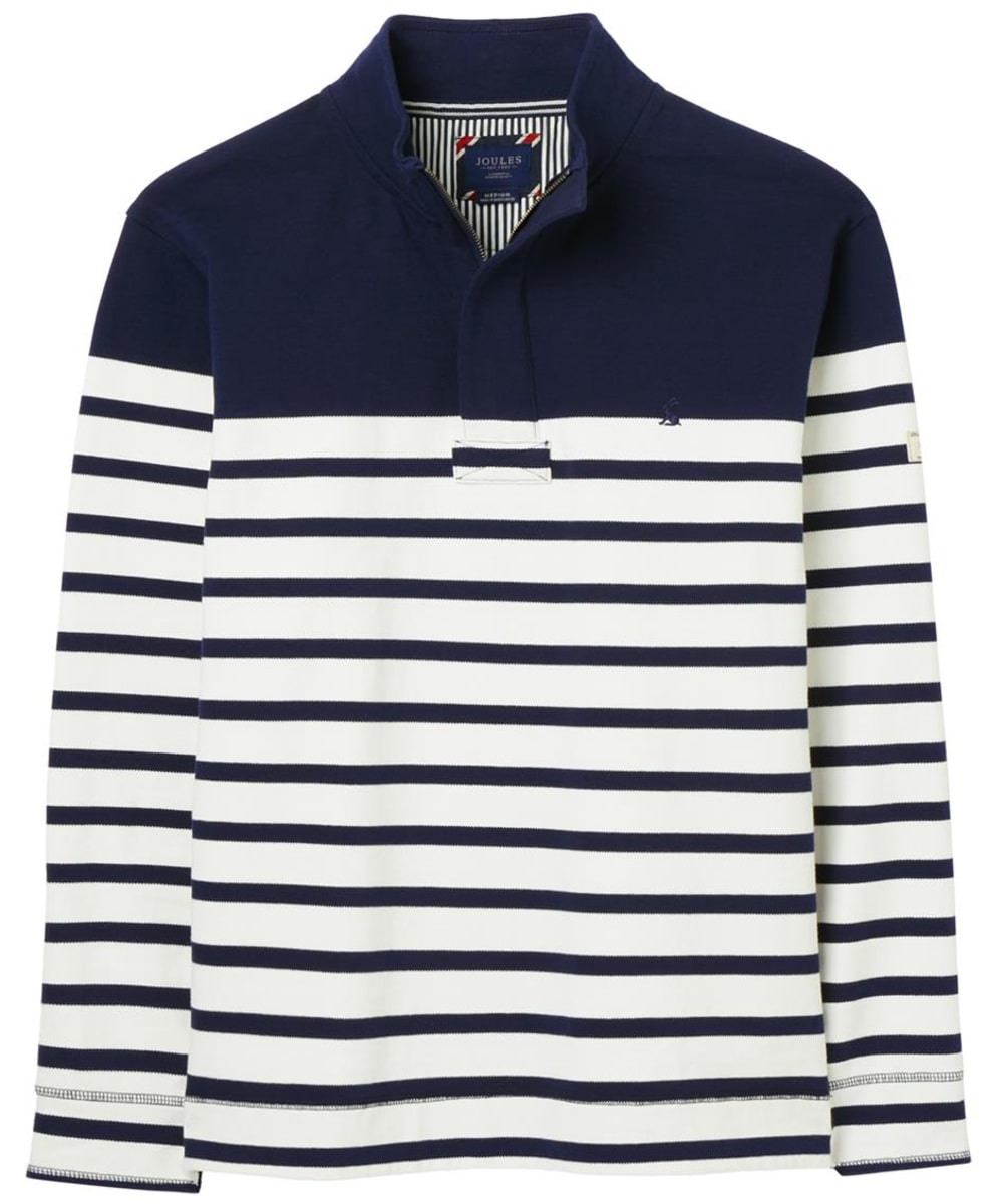 View Mens Joules Newell Quarter Zip Sweatshirt Navy White Stripe UK XL information