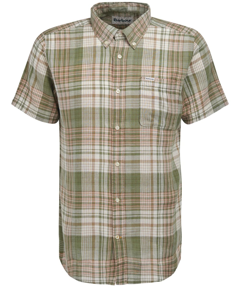 View Mens Barbour Ellerburn Short Sleeve Tailored Shirt Burnt Olive UK 5XL information