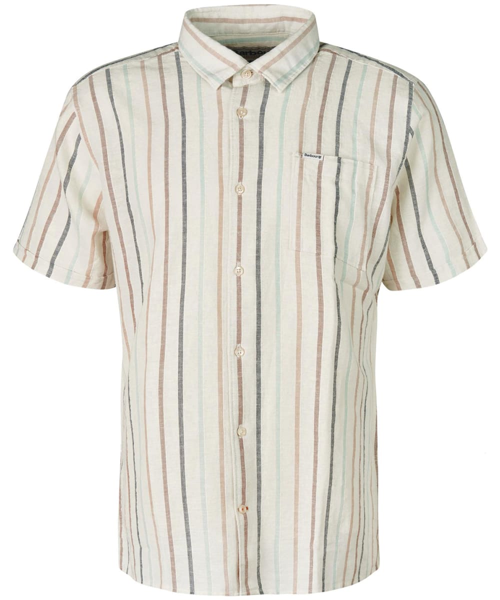 View Mens Barbour Roker Short Sleeve Summer Shirt Ecru UK M information