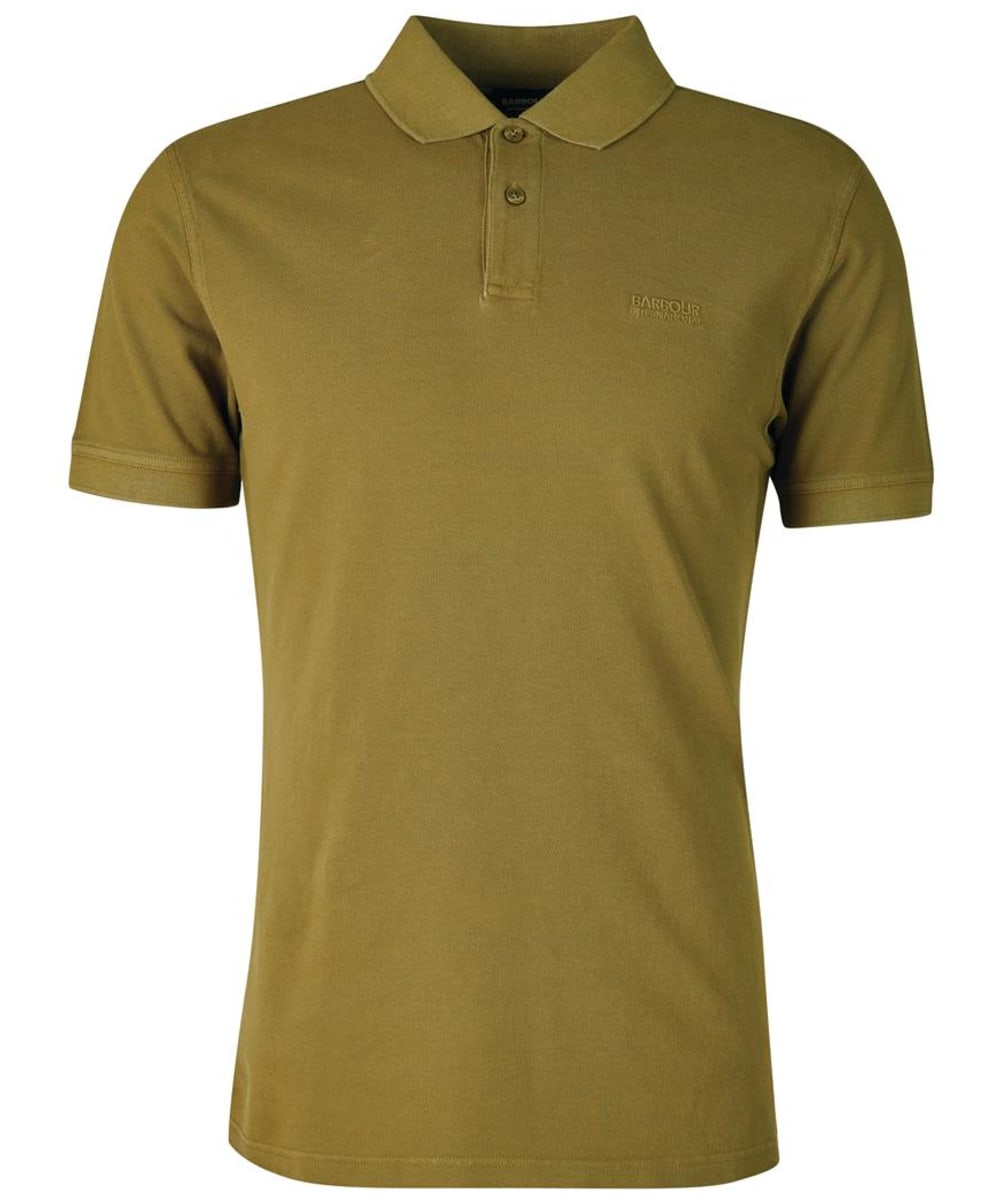 View Mens Barbour International Essential Garment Dye Polo Archive Olive UK L information