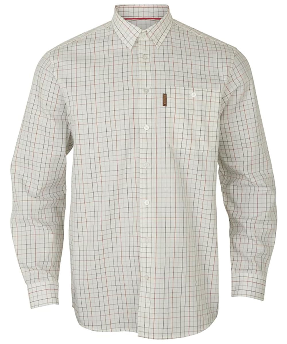 View Mens Härkila Allerston Classic Fit Cotton Shirt Bloodstone Red White UK 155 information