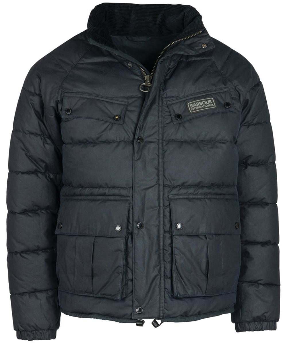 View Mens Barbour International Quilted Duke Wax Jacket Navy UK M information