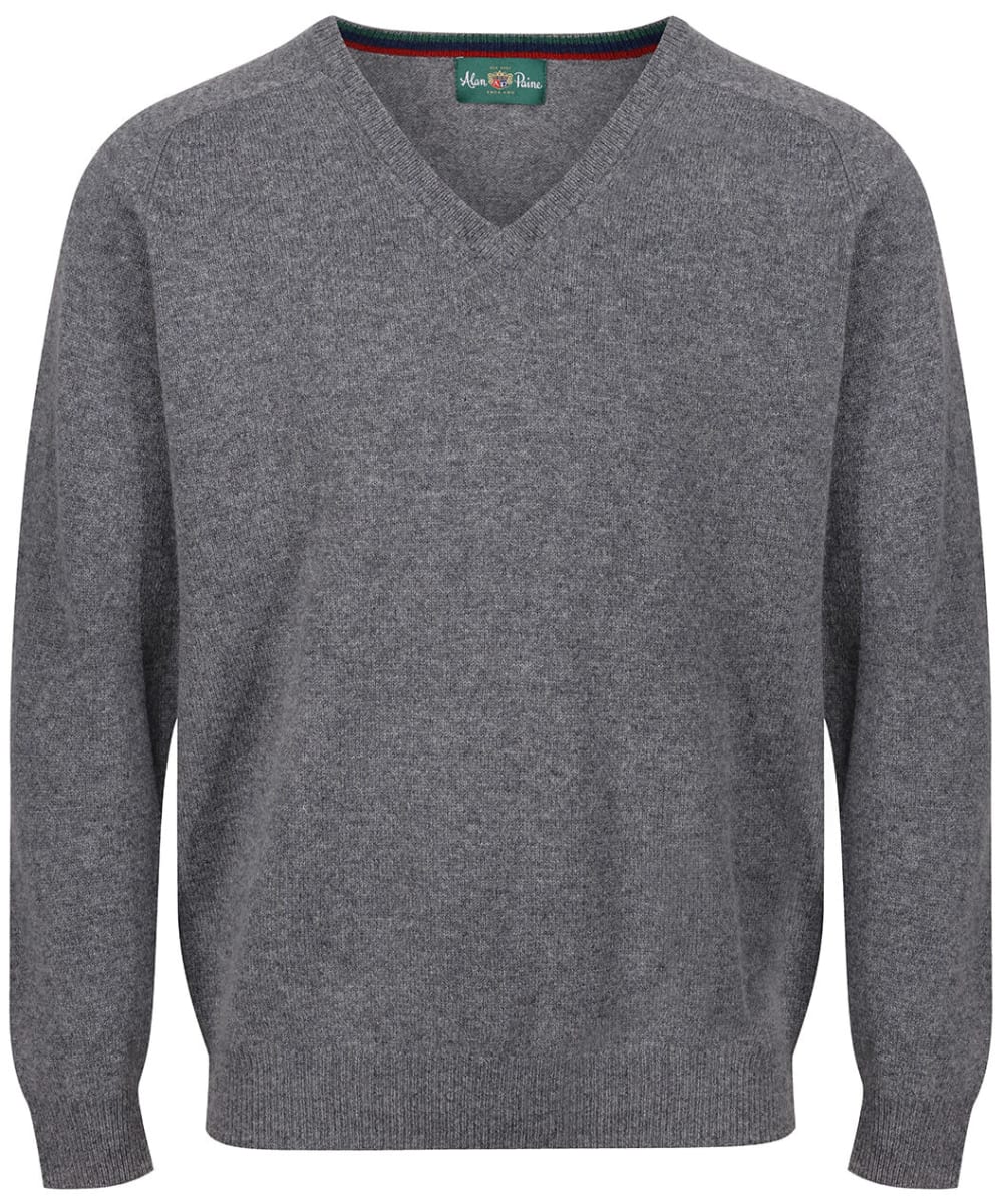 View Mens Alan Paine Streetly VNeck Lambswool Pullover Grey Mix UK XXXL information