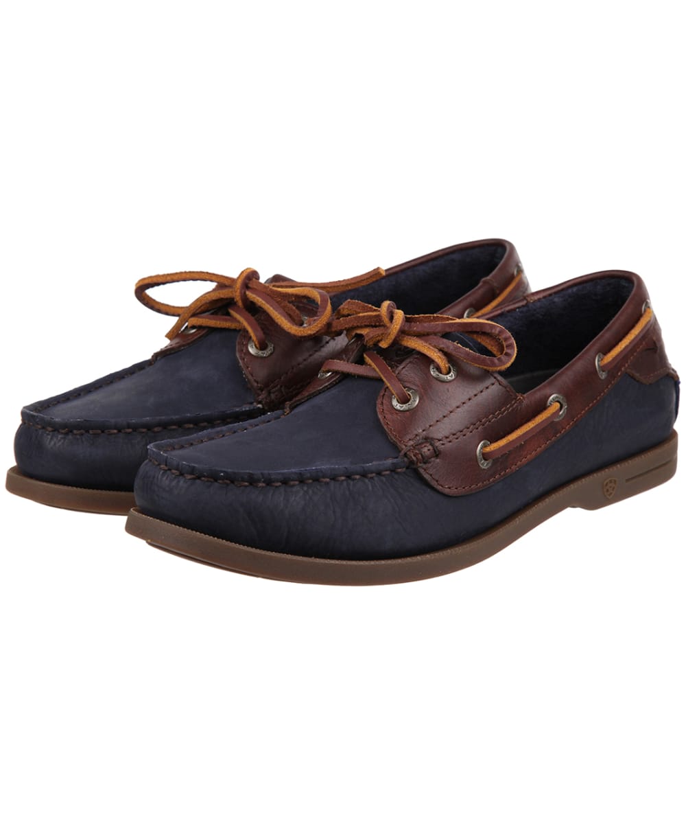 View Womens Ariat Antigua Leather And Nubuck Boat Shoes Navy Chocolate UK 55 information