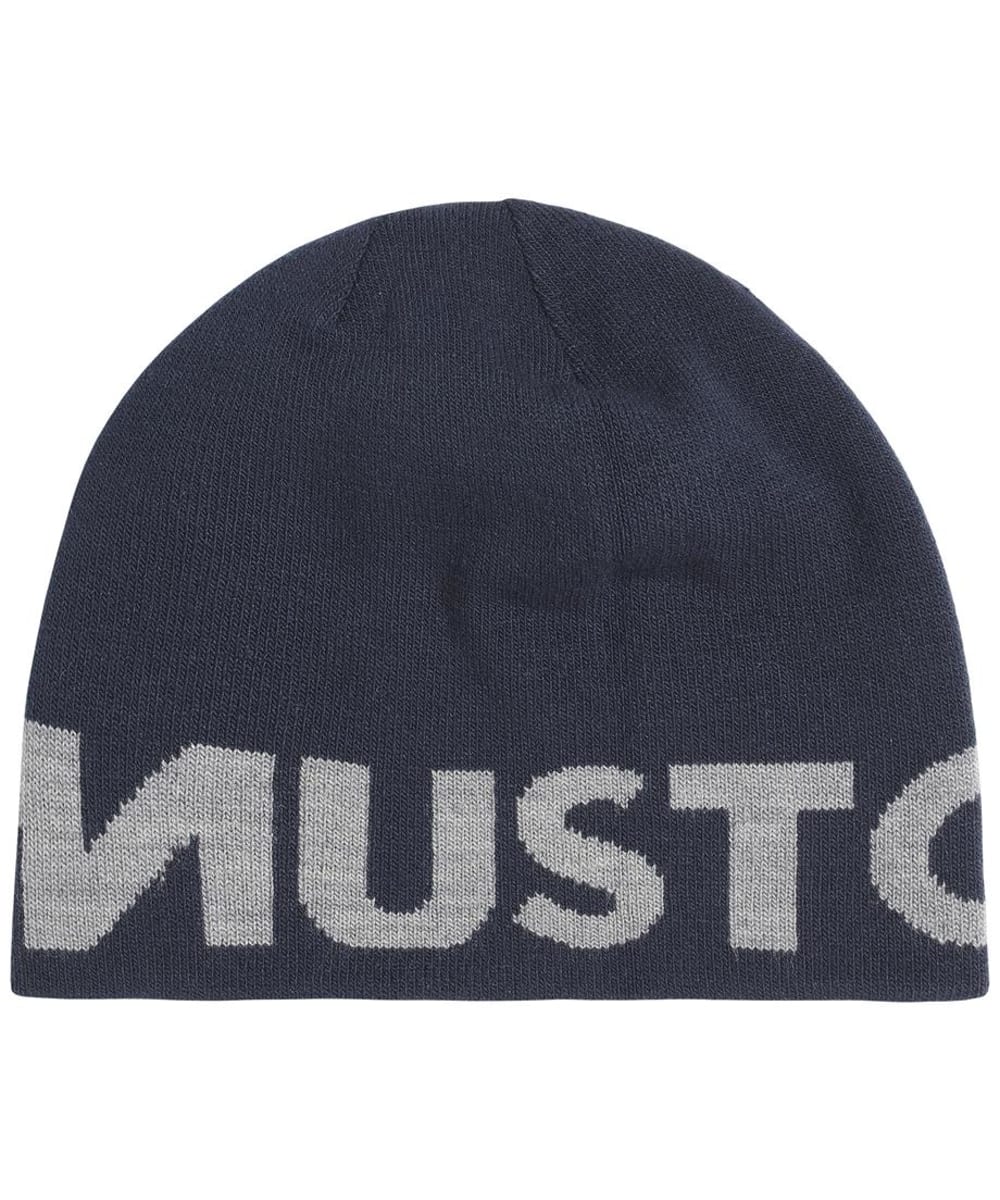 View Musto Reversible Knitted Beanie Hat Grey Melange Navy One size information