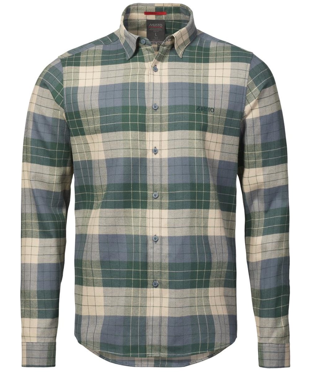 View Mens Musto Marina Plaid Long Sleeved Shirt Stormy Weather UK M information