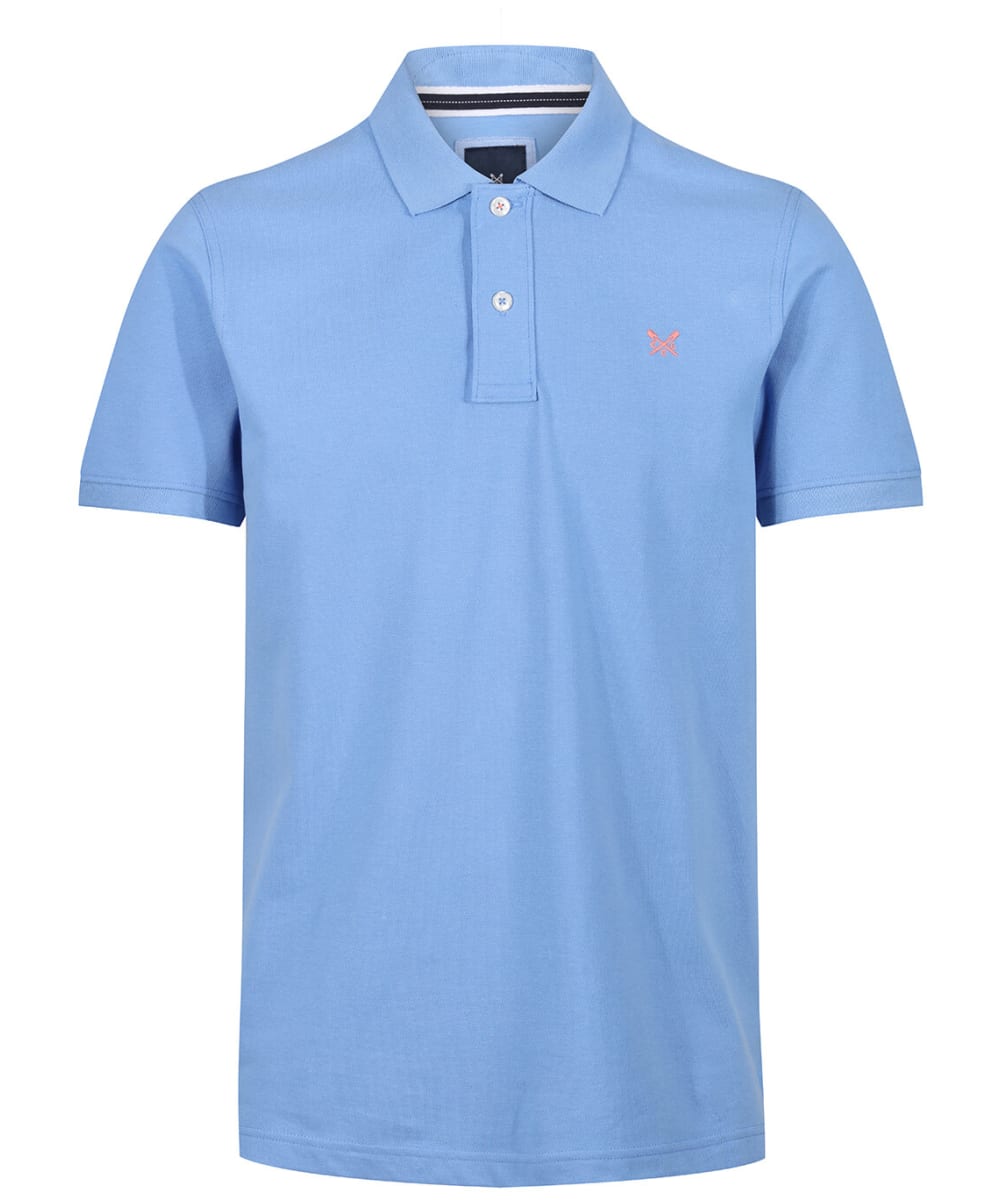 View Mens Crew Clothing Classic Pique Polo Shirt Cornflower Blue UK XL information