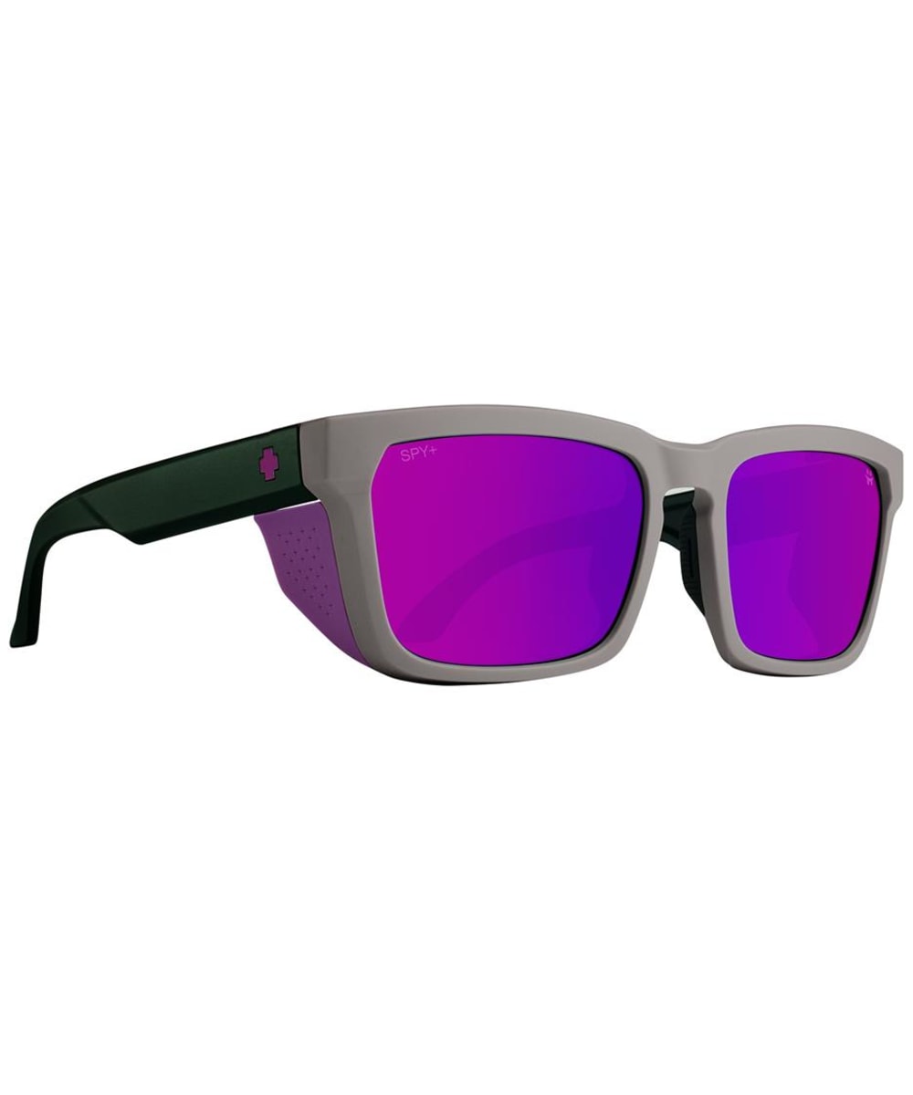 View SPY Helm Tech Sports Sunglasses Happy Bronze Purple Spectra Mirror Lens Grey Dark Green One size information