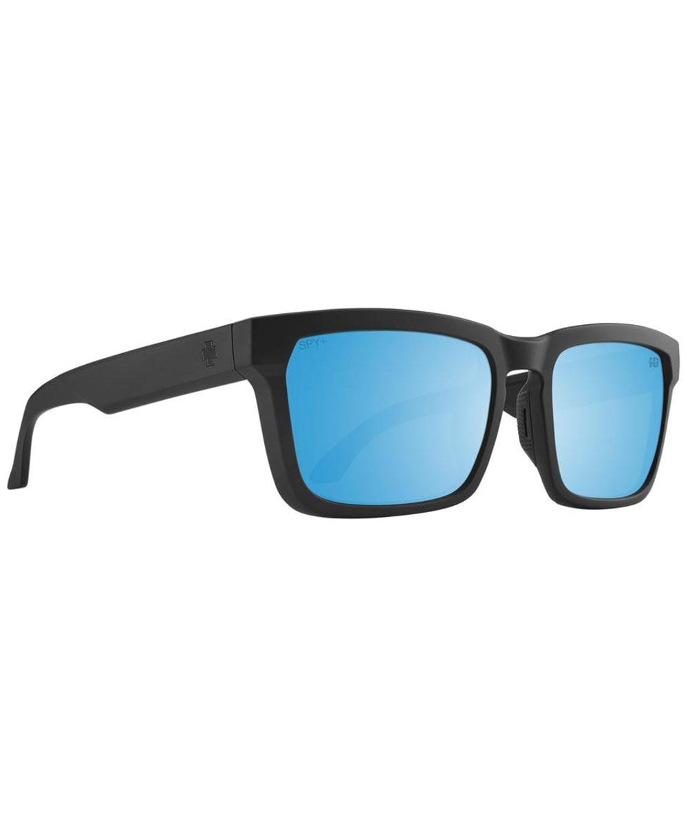 View SPY Helm Tech Sports Sunglasses Happy Boost Bronze Polar Ice Blue Spectra Mirror Lens Matte Black One size information