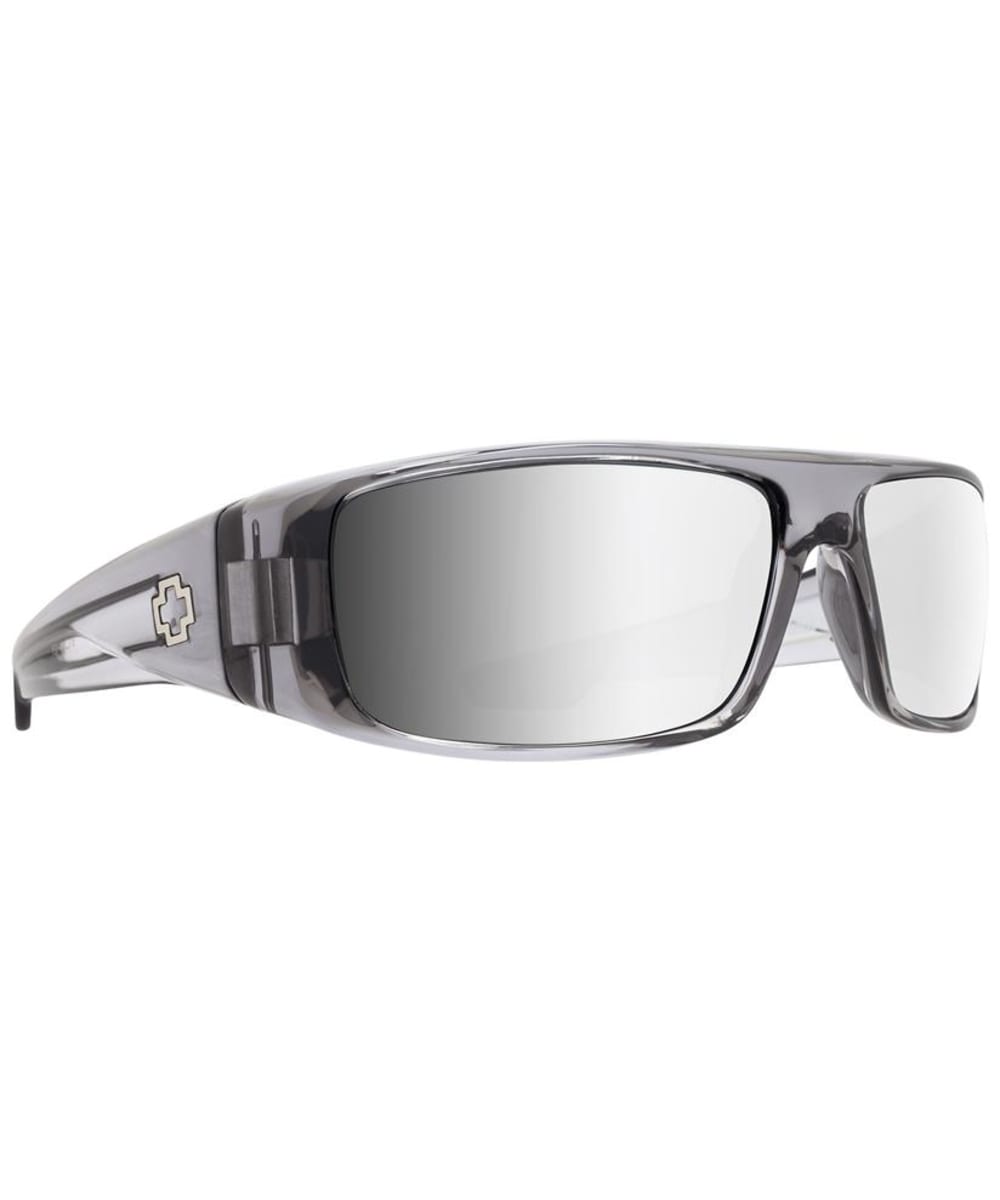 View SPY Logan Grilamid Sunglasses Happy Gray Green With Silver Mirror Lens Clear Smoke One size information